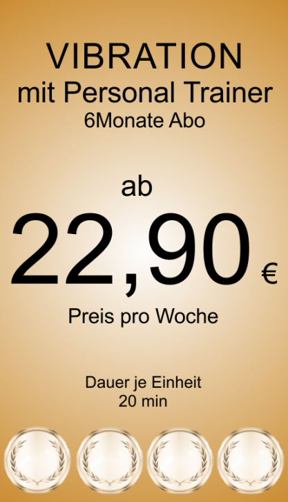 Vibrationstraining Abo mit Personal Trainer 6 Monate